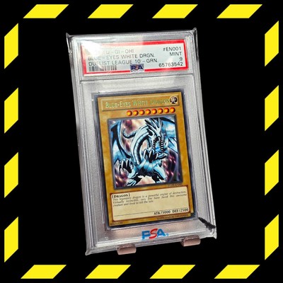 Blue-Eyes White Dragon *GreenNAME* PSA 9 Duelist League Promo DL09-EN001 Yugioh -image