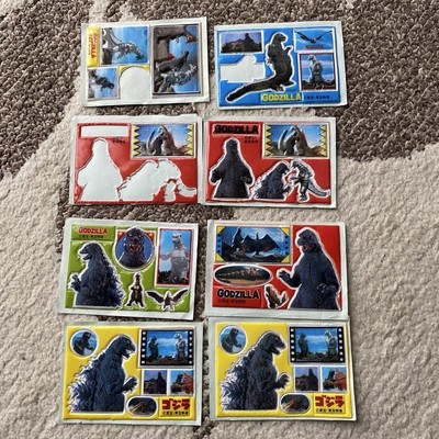 Godzilla Seal Vintage Wide Sticker Set 3pcs Used No Major Flaws-image