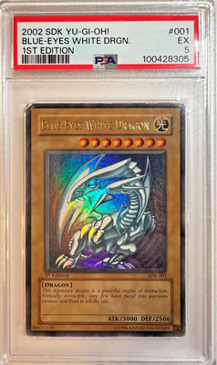 Yu Gi Oh! 2002 Blue-Eyes White Dragon - First Edition - SDK-001 English - PSA 5-image