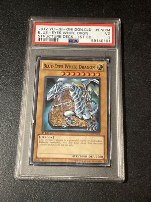 2012 Yu-Gi-Oh! Blue-eyes White Dragon #SDDC-EN004 PSA 3-image