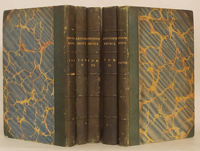 Antique ARISTOPHANES COMEDIES Brunck 5 VOLUME SET Greek-Latin LEXICON COMOEDIAE-image