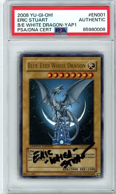 PSA Signed Eric Stuart Blue-Eyes White Dragon YAP1-EN001 Limited Edition-image