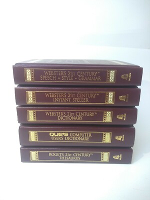 Webster's,Que's,Roget's 21st Century 5 Book Desk Set Thomas Nelson Publishers HC-image