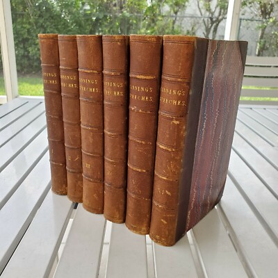 THE SPEECHES OF THE RIGHT HONOURABLE GEORGE CANNING BY R. THERRY 1828 6 VOL SET-image