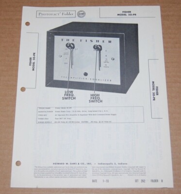 Photofact Folder 5 FISHER MODEL 50-PR AC Pre-Amplifier & Equalizer manual specs-image