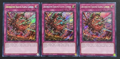2025 YUGIOH RA04 1ST ED SECRET RARE DESTRUCTIVE DARUMA KARMA CANNON X3 NM-image