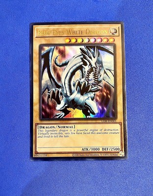 Yughio Blue-Eyes White Dragon LOB-EN001 25th Anniversary Ultra Rare Near Mint-image