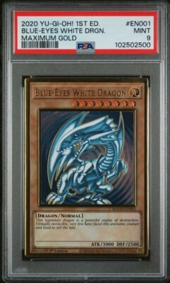 Blue-Eyes White Dragon MAGO-EN001 Maximum Gold 1st Edition Yugioh PSA 9-image