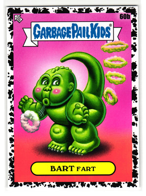 Bart Fart 2023 Garbage Pail Kids Godzilla Kaiju Monster Sticker SP Black-image