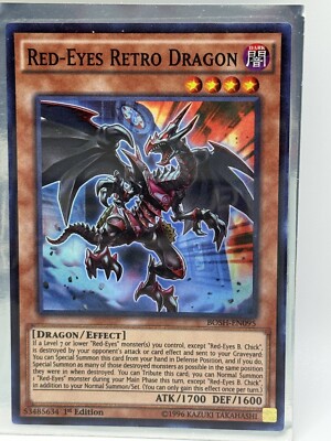Red-Eyes Retro Dragon - BOSH-EN095 - Super Rare - 1st Edition YuGiOh! NM-image