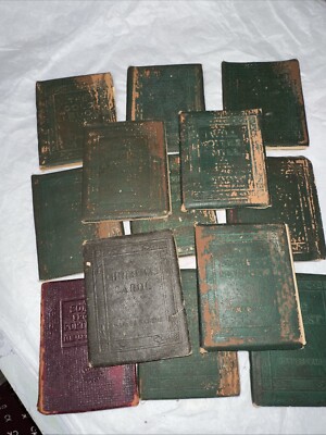 Set Of 12 VTG Dickens Shakespeare Little Leather Library Book-image