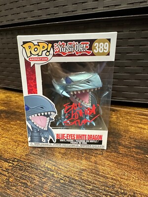 JSA Signed Eric Stuart Funko Yu-Gi-Oh Blue-Eyes White Dragon 389 w Protector dmg-image
