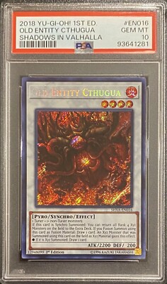 2018 PSA 10 YUGIOH SHADOWS IN VALHALLA 1ST ED SECRET OLD ENTITY CTHUGUA 🔥-image