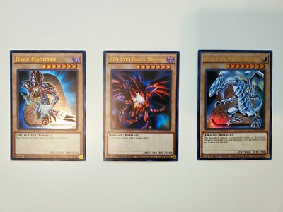 Yugioh Dark Magician Red-Eyes Blue-Eyes White Dragon Ultra Rare Limited LC01 NM-image