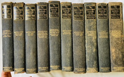 The Literary Digest HISTORY OF THE WORLD WAR Volumes 1 - 10 Quarter Leather 1919-image