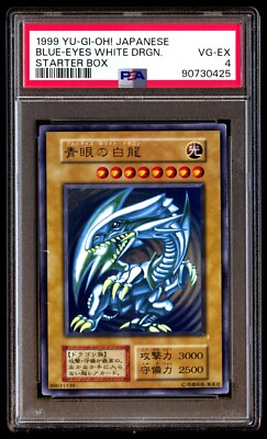 PSA 4 Blue-Eyes White Dragon Starter Box 1999 Japanese Graded Card-image