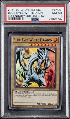 2021 YU-GI-OH! LEGEND DUELISTS:SEASON 2 1ST EDITION BLUE-EYES WHITE DRAGON PSA 8-image