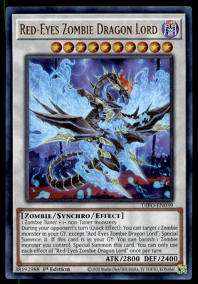 Yu-Gi-Oh! Red-Eyes Zombie Dragon Lord #DIFO-EN039 1st Edition Near Mint-image
