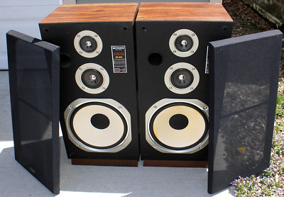 Pair Vintage FISHER DS-825 3-Way Speaker System, 10-100W 8 Ohm, Ship or Pickup-image