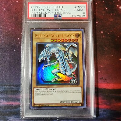 Yugioh Blue-Eyes White Dragon (V4)Tablet LCKC-EN001 PSA 10-image