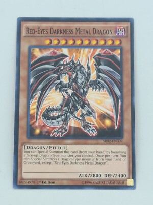 Yugioh Red Eyes Darkness Metal Dragon SR02-EN009 Yu Gi Oh First 1st Edition-image