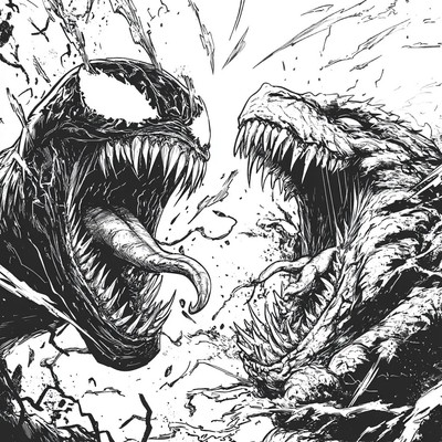 Venom Vs Godzilla Vinyl Car Decal Sticker – Waterproof & UV-Resistant-image