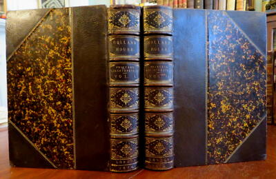Holland House 1874 Extra-illustrated w/ 97 plates Tout leather 2 v. set-image