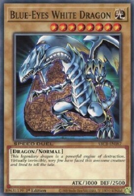 Yugioh - Blue Eyes White Dragon - 1st Edition - NM - Free Holographic Card-image