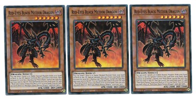 3x Red-Eyes Black Meteor Dragon - (DUNE-EN095 - 1st Ed - Super Rare) - NM-image