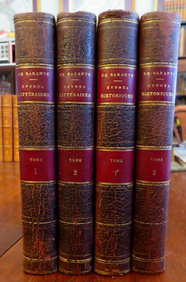Literary & Historical Studies de Barante 1859 leather 4 vol. French set-image
