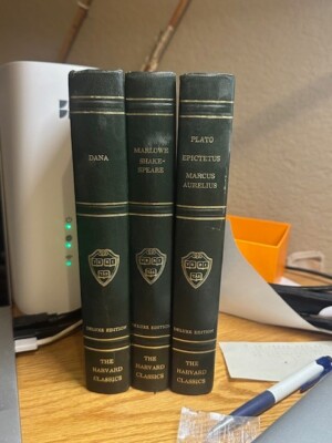 3 Volumes The Harvard Classics Deluxe Registered Edition Set 1937/1938 Green-image