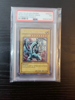 Yugioh TCG Blue Eyes White Dragon FL1-EN001 PSA 7 Forbidden Legacy Secret Rare -image