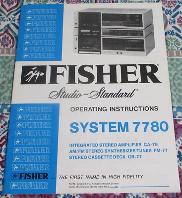 Vtg. 1983 FISHER Stereo SYSTEM 7780 Operating Instructions Manual Book FREE S/H-image