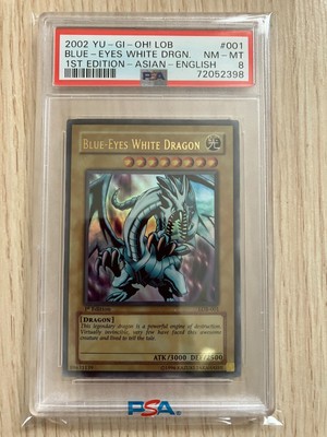 Blue-Eyes White Dragon LOB-001 1st Edition Asian English PSA 8 NM-MT-image