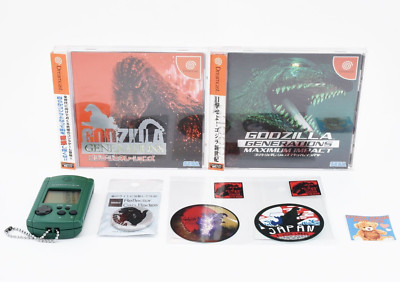Sega Dreamcast Godzilla Generations 2games Visual Memory Sticker Set Rare Japan-image