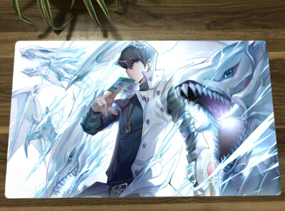 YGO  Playmat Kaiba Seto Blue-eyes White Dragon CCG TCG Card Game Mat-image