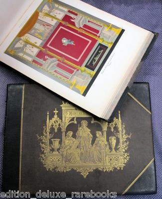 MONUMENTS OF ART ChromoLithograph PLATES FOLIO Fine Binding Set LEATHER Antique-image