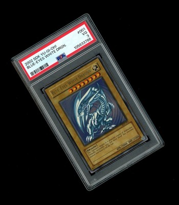 2002 Yu-Gi-Oh! BLUE-EYES WHITE DRAGON HOLO SDK-001! VERY GOOD PSA 3! -image