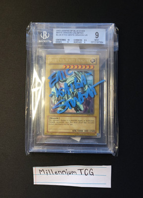 Yu-Gi-Oh! Blue-Eyes White Dragon LOB-001 BGS 9 - AUTOGRAPHED ERIC STUART --image