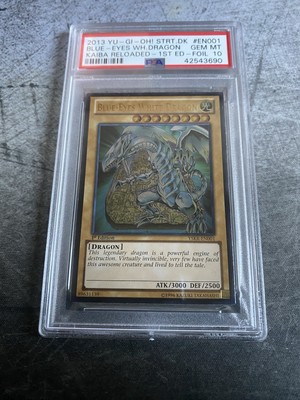 YuGiOh Blue Eyes White Dragon PSA 10 GEM MINT YSKR-EN001 1st Edition Ultimate-image