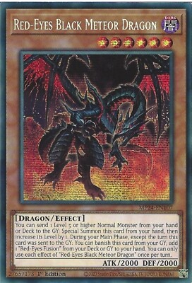 MP24-EN107 Red-Eyes Black Meteor Dragon - Prismatic Secret Rare Mint YuGiOh Card-image