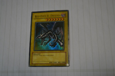 Red-Eyes Black Dragon SDJ-001  Holo Unlimited VINTAGE Yugioh Card-image