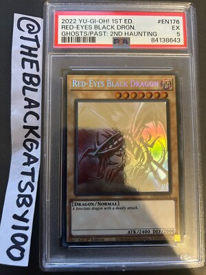 Yu-Gi-Oh 2022 Red-Eyes Black Dragon - 1st Ed Ghost Rare GFP2-EN176 - PSA 5-image