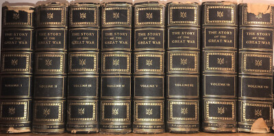 LEATHER Set;WORLD WAR ONE! History America Great Massive Complete 1916 /Damaged-image