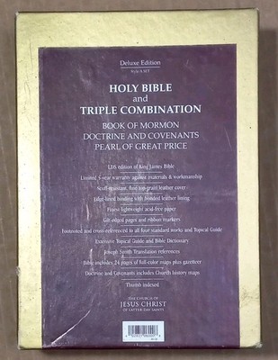 Deluxe Edition LDS Holy Bible & Triple Combo Leather Bound Two Book Set SEALED -image