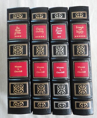 Unread 4 Volume 2 4 5 6 Churchill Second World War Easton Press Leather Gilt-image