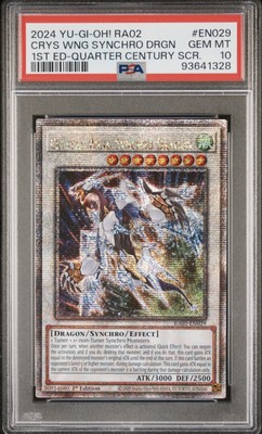 2024 PSA 10 YUGIOH 25TH 1ST ED PLATINUM SECRET RARE CRYSTAL WING SYNCHRO DRAGON-image