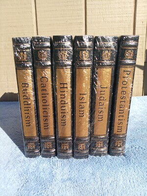 NEW Easton Press World's Great Religions 6-Volume Set SEALED Leather Lovely!-image
