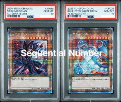 PSA 10 Yu-Gi-Oh! Card Blue Eyes White Dragon Dark Magician 25th QSS Japanese-image