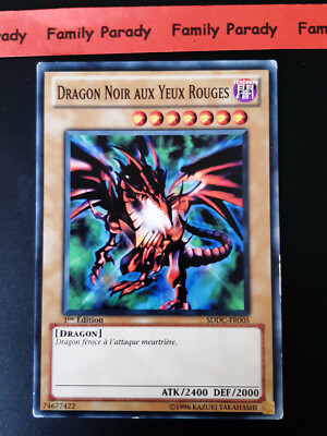 Black Dragon With Red Eyes SDDC-FR005 Yu-Gi-Oh! Card 1st Edition Occ-image